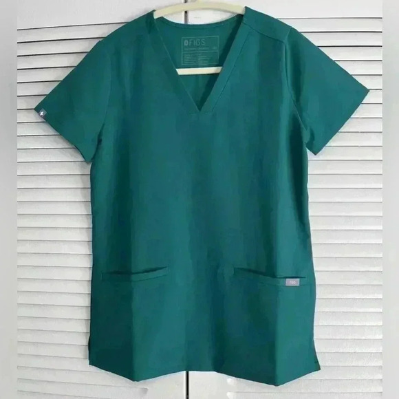FIGS Women's Size XXS Technical Collection Scrub Top Green Style#FWT100 PO#1661 - Picture 1 of 7